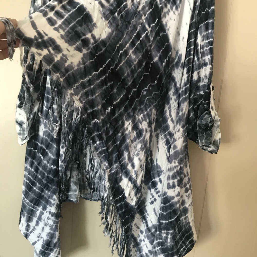 Love, Fire | Tye dye fringe kimono cardigan - Picture 6 of 6